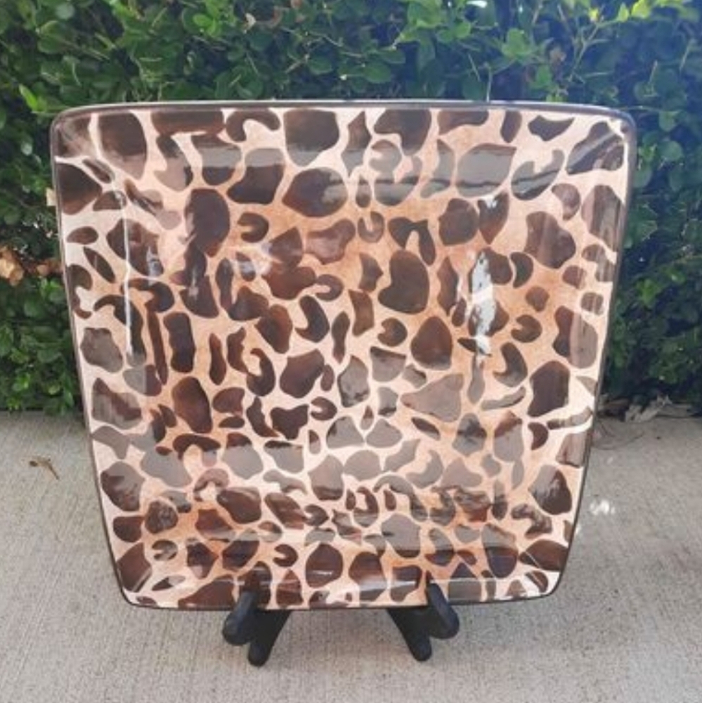 Roscher & Co Wild Thing Animal Print  Square 10¼" Dinner Serving Plate
